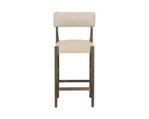 Sunpan Guardi Counter Stool Ash Wood Frame Faux Leather Seat Scandinavian Kitchen Perch 112913