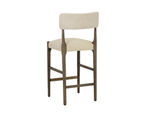 Sunpan Guardi Counter Stool Ash Wood Frame Faux Leather Seat Scandinavian Kitchen Perch 112913