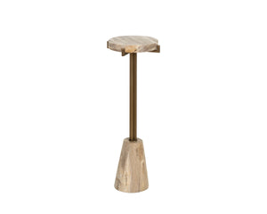 Sunpan Tamlin Petrified Wood Round End Table Sculptural Pedestal Accent for Modern Interiors 112914