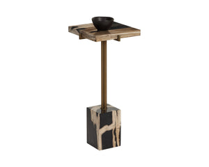 Sunpan Nisha Petrified Wood End Table Sculptural Stone Accent for Contemporary Interiors 112915