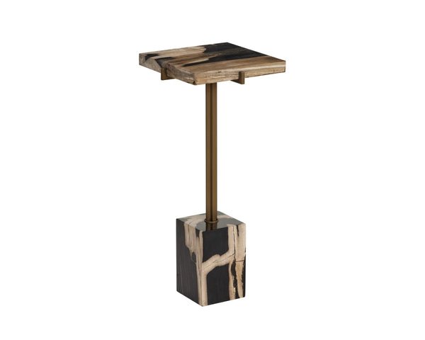 Sunpan Nisha Petrified Wood End Table Sculptural Stone Accent for Contemporary Interiors 112915