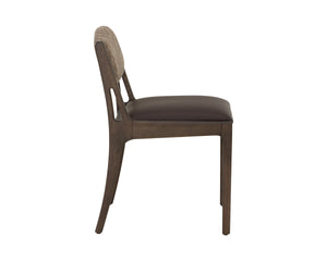 Sunpan Mertola Solid Ash Dining Chair with Two-Tone Upholstered Seat and Open Frame Design 112917