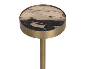 Sunpan Mogun Petrified Wood Round End Table Geological Natural Accent for Living Room 112919