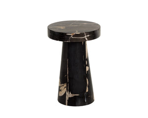 Sunpan Vajra Petrified Wood Round End Table Sculptural Fossil Stone Accent for Living Room 112921