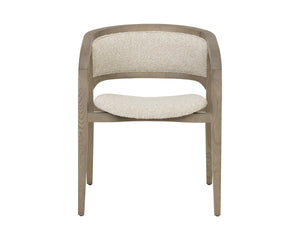 Sunpan Arco Solid Ash Dining Armchair Sculpted Wrap Frame Scandinavian Minimalist Design 112927