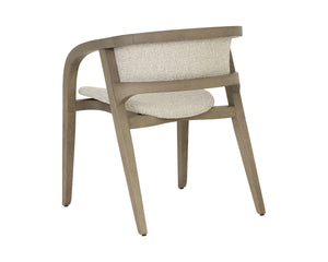 Sunpan Arco Solid Ash Dining Armchair Sculpted Wrap Frame Scandinavian Minimalist Design 112927