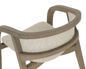 Sunpan Arco Solid Ash Dining Armchair Sculpted Wrap Frame Scandinavian Minimalist Design 112927
