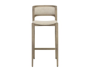 Sunpan Arco Solid Ash Barstool Woven Oatmeal Seat Scandinavian Design for Kitchen Islands 112928