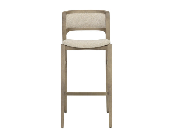 Sunpan Arco Solid Ash Barstool Woven Oatmeal Seat Scandinavian Design for Kitchen Islands 112928