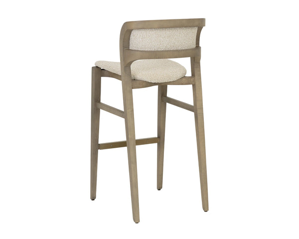 Sunpan Arco Solid Ash Barstool Woven Oatmeal Seat Scandinavian Design for Kitchen Islands 112928
