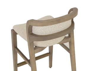 Sunpan Arco Scandinavian Counter Stool Solid Ash Wrap Arm Oatmeal Upholstered Seat 112929
