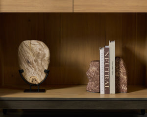 Sunpan Perception Petrified Wood Slab Sculpture on Iron Base Artisan Natural Stone Art 112933