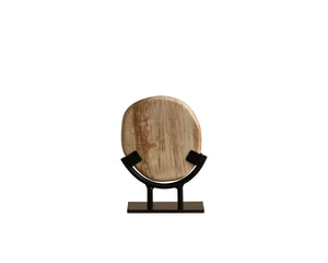 Sunpan Awareness Petrified Wood Sculpture Handcrafted Organic Form on Iron Base for Modern Interiors 112943