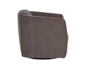 Sunpan Garrison Channel Tufted Swivel Lounge Chair with Steel Base for Modern Living Spaces 112950