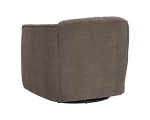 Sunpan Garrison Channel Tufted Swivel Lounge Chair with Steel Base for Modern Living Spaces 112950