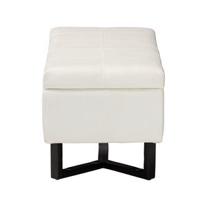 Baxton Studio Baxton Studio Elegant Velvet Storage Ottoman with Lift-Top Design and Contemporary Nailhead Trim Beige WS-20716-Beige/Espresso-Otto