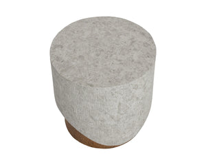 Sunpan Leda Concrete Side Table Faux Marble Top and Wood Grain Base Contemporary Accent 112977