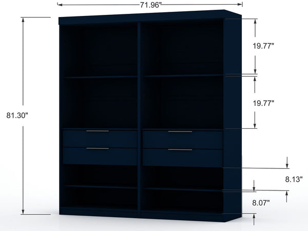 Manhattan Comfort Mulberry Contemporary - Modern Wardrobe/ Armoire/ Closet Tatiana Midnight Blue 112GMC4