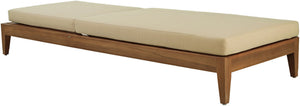 Meridian Furniture Mirella Solid Teak Outdoor Chaise Lounge with Water Resistant Cushion for Pool and Patio Resort Tan 112Tan
