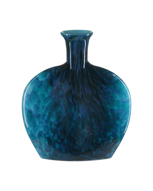 Currey & Company Pavonini Vase - Stunning Blue Glass Art With Unique Perfume Bottle Shape For Elegant Home Decor Blue Glass 1200-1012-currey-company