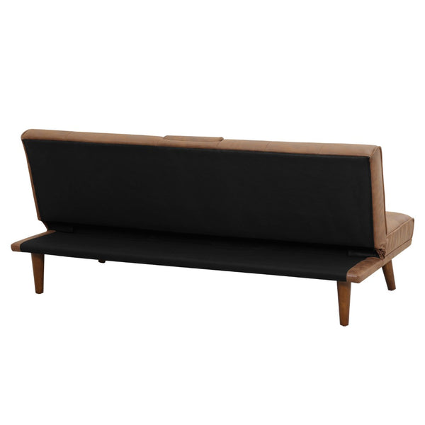 English Elm Upholstered Tufted Convertible Sofa with Cup Holders and Solid Wood Legs B2748P452547