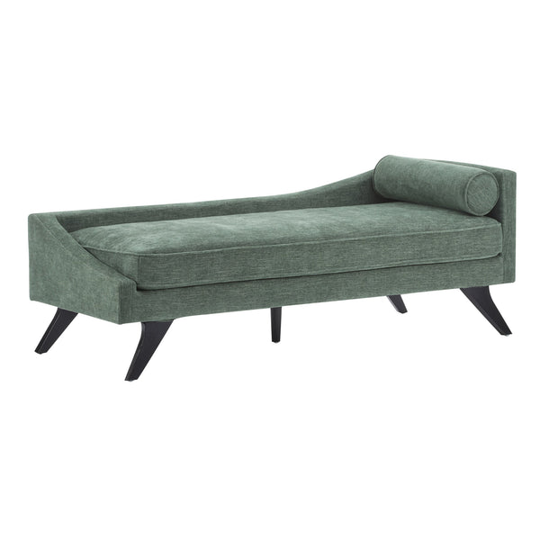 English Elm Christopher Knight Home® - CHAISE modern fabric lounge with rolled accent pillow, splayed birch legs and luxe comfort seating experience Green 68.25 L x 28 W x 17.75 H N776P291705G