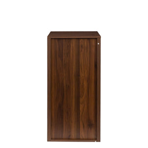 English Elm brown Modular 32-Bottle Wine Cabinet Buffet with Walnut Finish, 32-Slot Storage, Durable Melamine Wood W331P234975