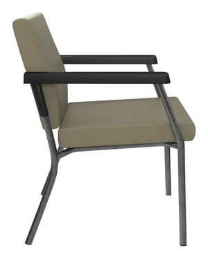 OSP Home Furnishings Bariatric Guest Chair with Reinforced Metal Frame and Pu Arm Pads for Medical Waiting Rooms BC9601-R106