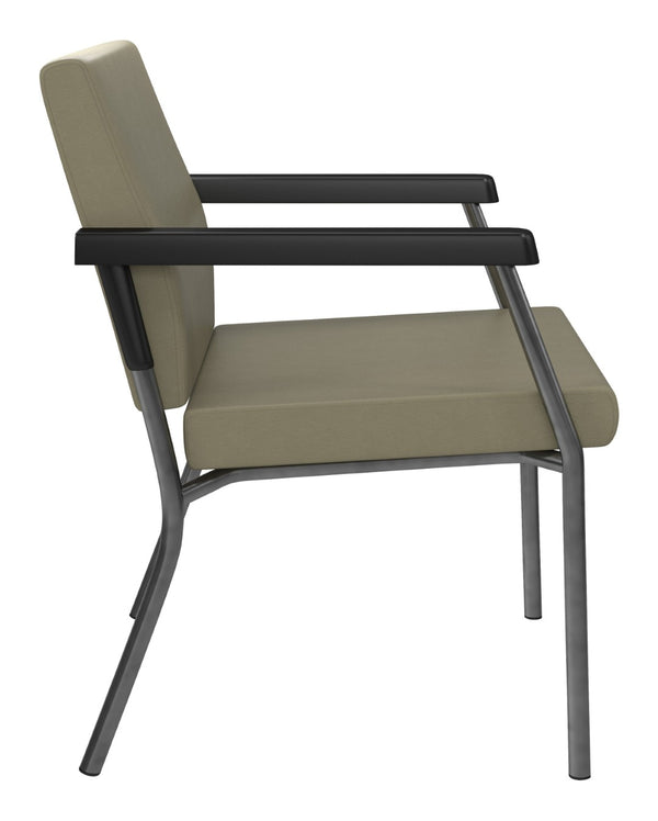 OSP Home Furnishings Bariatric Guest Chair with Reinforced Metal Frame and Pu Arm Pads for Medical Waiting Rooms BC9601-R106