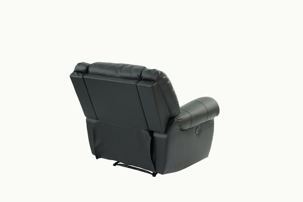 English Elm Modern Oversized Manual Recliner Chair Glider in Bonded Leather with Nailhead Trim and Plush Support Black 41 L x 31 W x 27 H B011P205581