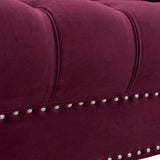 English Elm La Rosa Victorian Chesterfield Tufted Sofa, Burgundy Velvet