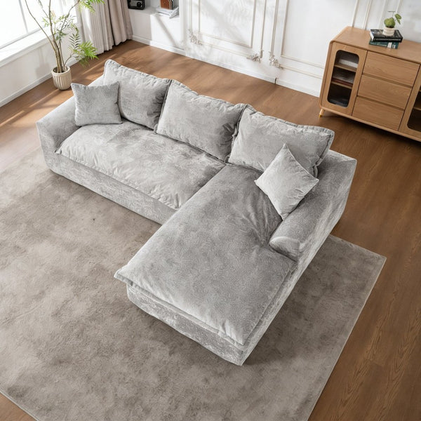 English Elm 103" Chenille Cloud Sectional Modular L Shape Sofa for Spacious Living Room Comfort W1170S00043