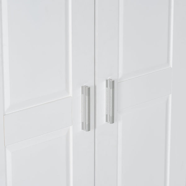 English Elm Storage Compact Two-Door Cabinet with Adjustable Shelf, Anti-Tip Safety, MDF Durability for Home Organizing White WF323346AAK