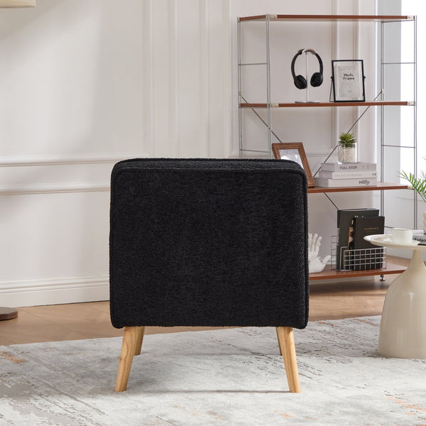English Elm 24.4" Wide Modern Chenille Armless Accent Chair With Rubber Wood Legs - Ideal For Cozy Spaces W3098P308776