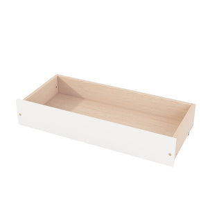 English Elm Twin Pine Platform Bed with Pull-out Trundle Storage Drawers for Kids or Guests White N7090008815K