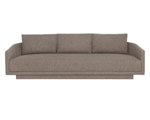 Sunpan Gannon Low Profile Curved Sofa Neutral Upholstered Three Seat Modern Living Room 113006