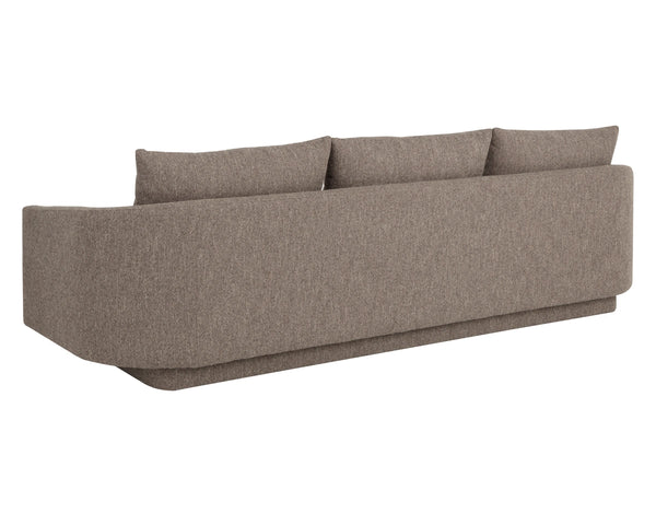 Sunpan Gannon Low Profile Curved Sofa Neutral Upholstered Three Seat Modern Living Room 113006