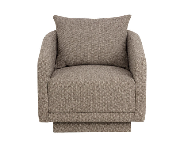 Sunpan Gannon Upholstered Accent Armchair Solid Wood Frame Modern Living Room Comfort Brown 113007