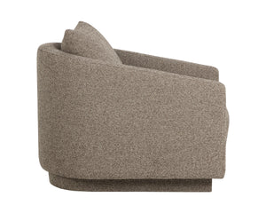 Sunpan Gannon Upholstered Accent Armchair Solid Wood Frame Modern Living Room Comfort Brown 113007