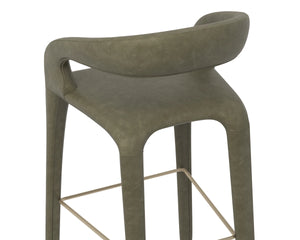 Sunpan Atika Sculptural Pine Wood Barstool for Kitchen Island or Counter Height Dining 113016