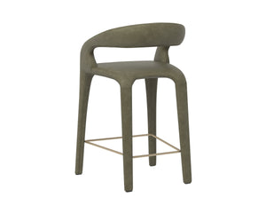 Sunpan Atika Sculpted Wood Counter Stool Warm Pine Finish for Modern Kitchen Dining 113017