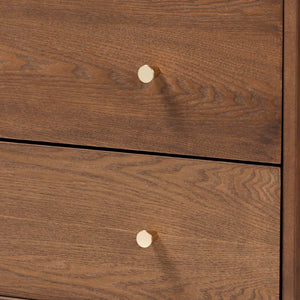 Baxton Studio Baxton Studio Landis 4-Drawer Chest - Mid-Century Modern Ash Walnut Storage with Gold Knobs MG9002-Ash Walnut-4DW-Chest