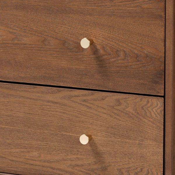 Baxton Studio Baxton Studio Landis 4-Drawer Chest - Mid-Century Modern Ash Walnut Storage with Gold Knobs MG9002-Ash Walnut-4DW-Chest