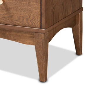 Baxton Studio Baxton Studio Landis 4-Drawer Chest - Mid-Century Modern Ash Walnut Storage with Gold Knobs MG9002-Ash Walnut-4DW-Chest