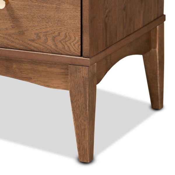 Baxton Studio Baxton Studio Landis 4-Drawer Chest - Mid-Century Modern Ash Walnut Storage with Gold Knobs MG9002-Ash Walnut-4DW-Chest