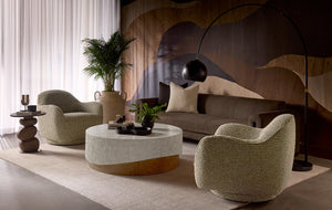 Sunpan Romer Three Seat Sofa in Genuine Nubuck Leather with Brushed Gold Steel Legs 113023