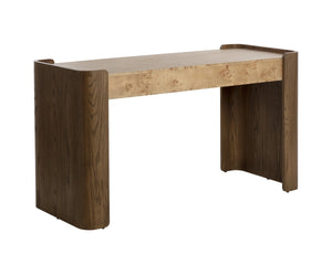 Sunpan Beryl Burl Veneer Writing Desk with Oak Legs Artisan Crafted for Home Office 113024