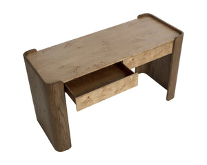 Sunpan Beryl Burl Veneer Writing Desk with Oak Legs Artisan Crafted for Home Office 113024