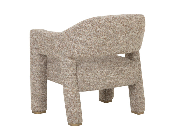 Sunpan Prisca Sculpted Lounge Chair with Cutout Back and Brushed Brass Feet for Living Room 113030