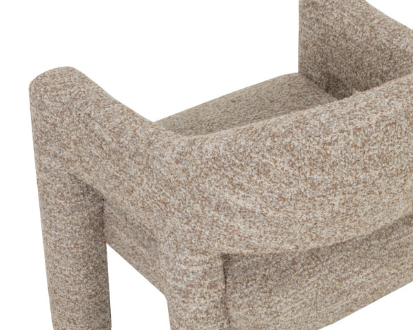Sunpan Prisca Sculpted Lounge Chair with Cutout Back and Brushed Brass Feet for Living Room 113030